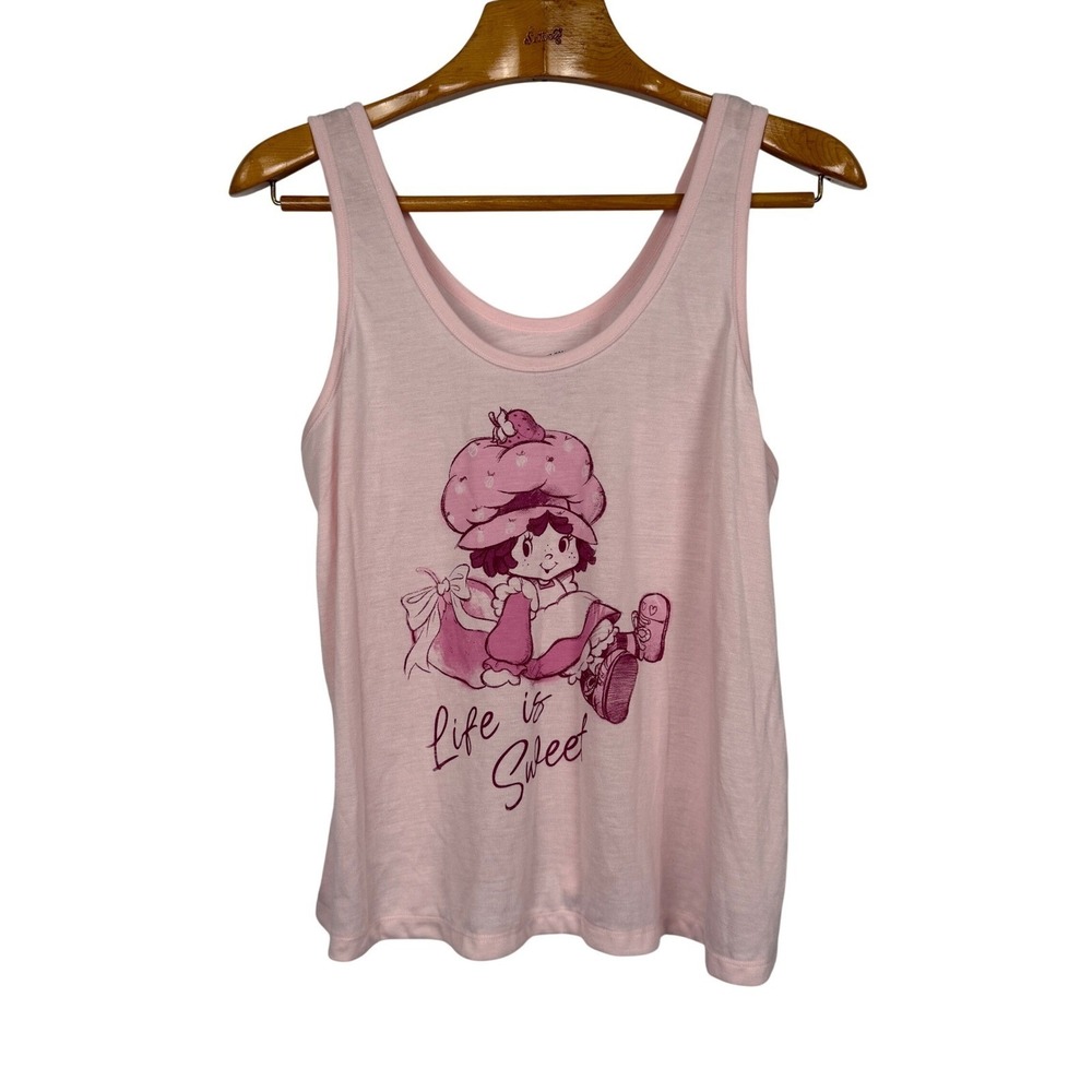 Strawberry Shortcake Graphic Sleep Tank Top L 12-14 Pink Life Is Sweet